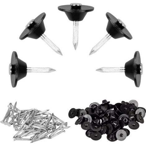 Lot de 100 clous d'étanchéité - Clous de montage 3,5 x 30 mm - Disque d'étanchéité : 22 mm - Boutons de montage avec clou (1/5)