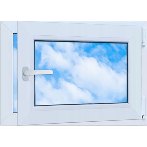 Fenêtre PVC blanche 70x50 droite neuve 700x500 mm oscillo-battante RU double vitrage (1/5)