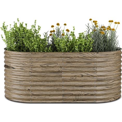 Blumfeldt High Grow - Aiuola rialzata  1.169 L  Ergonomica  Resistente alle intemperie  Struttura a fondo aperto  Ovale
