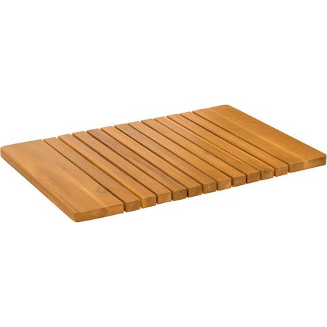 Tapis de bain Uni Marron 59 x 40 cm bois