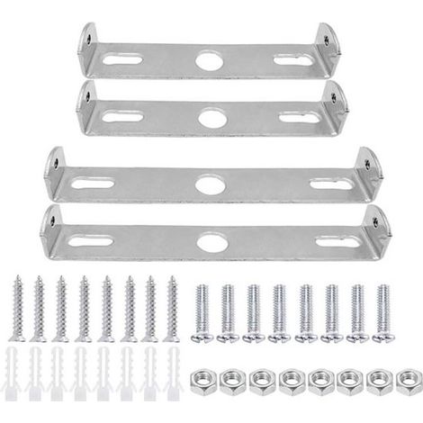 Crochets pour luminaires - 2 x 90 mm - 2 x 100 mm - Argent - Crochets de suspension - Crochets de fixation pour luminaires - Lot de 4 - Plaque de plafond (1/5)