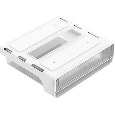 Boîte de rangement sous bureau grande capacité en plastique adhésif avec étagère dissimulée, organisateur de tiroir pour téléphones, accessoires et fournitures de bureau, blanc, taille M, largeur 17 c (1/5)