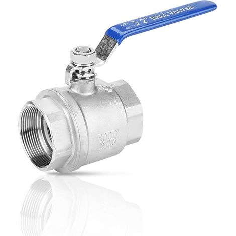 Robinet à Boisseau Sphérique DN50 2", Vanne à Sphère à Deux Voies en Acier Inoxydable 304 1000 WOG (1/5)