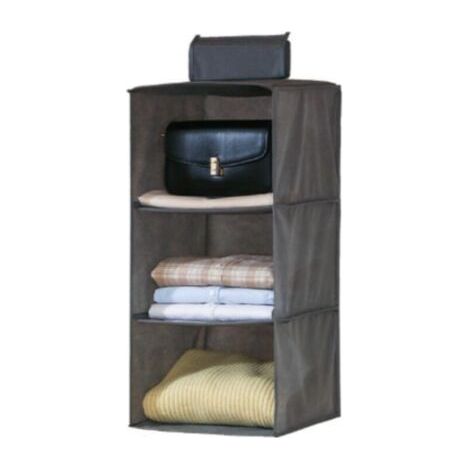 BUNTHAUS Étagère de penderie à Suspendre, Organisateur de Placard de Rangement Suspendu avec 3 Compartiments, Organisateur Suspendu Pliable et Gain de Place Système de Rangement 602727CM