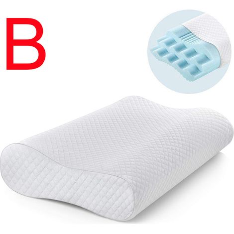Oreiller en mousse à mémoire de forme à rebond lent, oreiller de sommeil ventilé pour le soin de la nuque et des cervicales-AquaForge