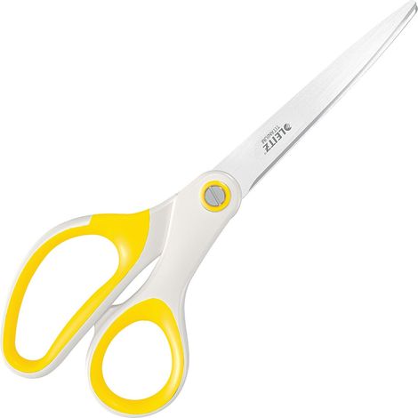 Ciseaux Titane, Droitiers ou Gauchers (Ambidextre), 6,7 x 1,5 x 15 cm, Fournitures de Bureau, Grip Ergonomique, Jaune (1/5)