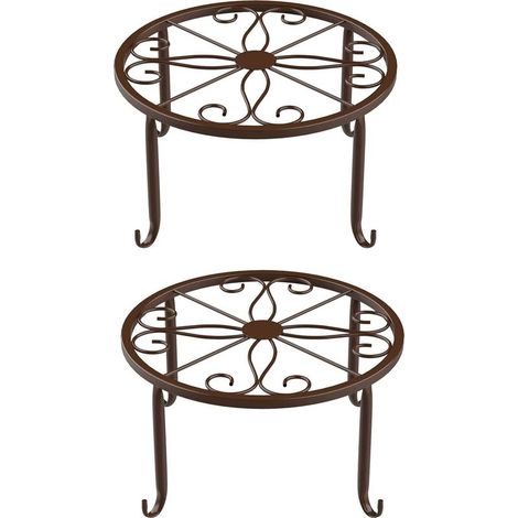 2 Pièces Support Pot Fleur en Métal, Stand de Fleurs Stand de Plantes, Trépied pour Plantes en Métal, Convient pour Les Bureaux et Les Balcons, Peut être Utilisé pour Placer des Pots Fleurs(Bronze) (1/4)