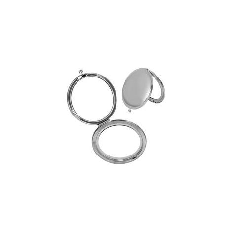 Miroir De Maquillage Compact, Miroir Pliant Rond Le Maquillage, Portable Miroir de Poche, Petit Miroir de Poche de 7cm, Miroir Compact Grossissant Porte-Monnaie pour Maquillage de Voyage(Argent) (1/5)