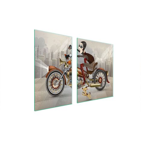 Glasplatte und Schneidebrett 100x52 Motorrad