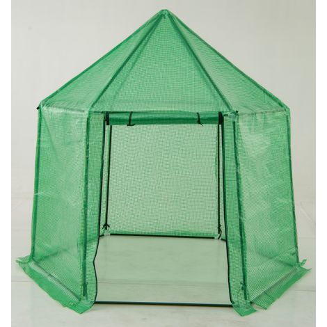 Serre de Jardin Extérieure avec Couverture en PE, Serre d'Extérieur Portable avec Structure en Métal Revêtu de PE Antirouille, 198 x 172 x 190 cm