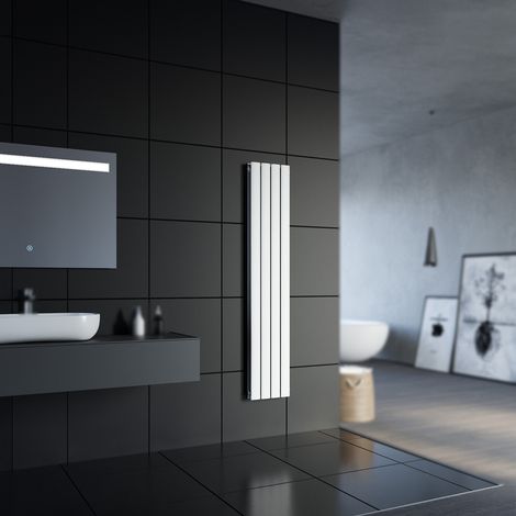 SONNI Design Flach Heizkörper 1600 x 308 mm Weiß Badheizkörper Doppellagig Heizkoerper Vertikal Paneelheizkörper (1/5)