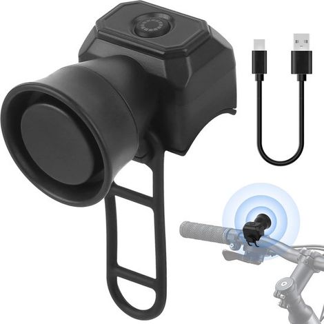 Campanello per bicicletta da 120 dB – Ricaricabile tramite USB-C, 5 suoni, resistente all'acqua IP4, per biciclette e e-bike (1/5)