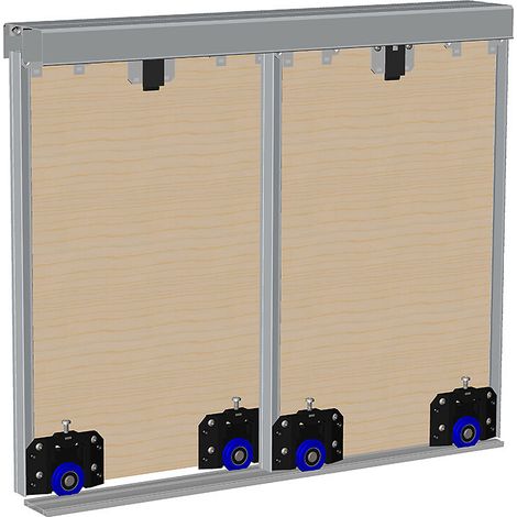 Slid'Up By Mantion – Kit coulissant SLID'UP 280 aluminium anodisé argent pour 2 portes de placard 18 mm – rail 2 m – charge max 50 kg – montage au sol