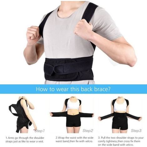 Correcteur de Posture - M - Réglable - Confortable - Soulage Douleur de Dos (1/4)