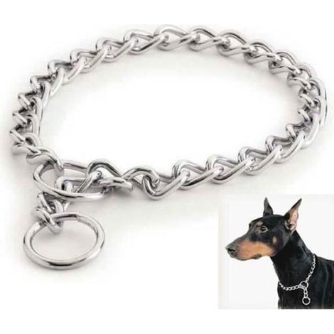Collier de dressage pour chien - Acier inoxydable - 3,5 mm - 60 cm - Réglable - Convient aux chiens de 18 à 27 kg (1/3)