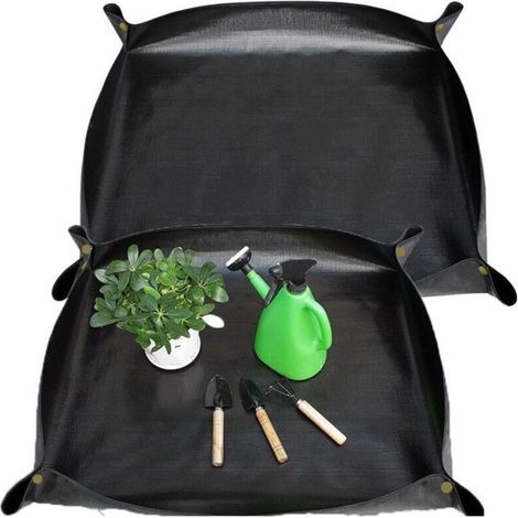 Waterproof indoor plant repotting mat, 2-piece set, leak-proof gardening mat for flower planting.
