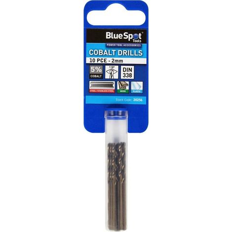 Blue Spot Tools 10 Pce Cobalt Fully Ground 2mm Drills