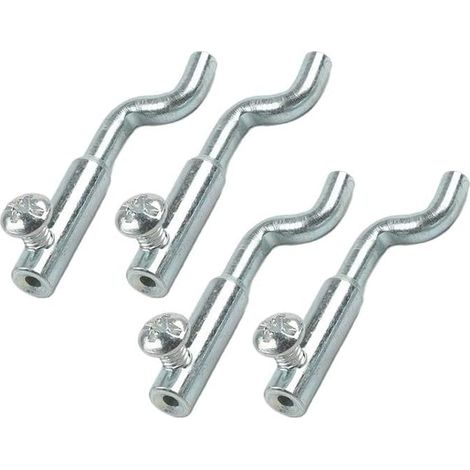 Lot de 4 embouts de câble en forme de Z pour tondeuses à gazon, serre-câble en métal pour câbles de 2 mm, montage robuste à un trou, argenté (1/5)