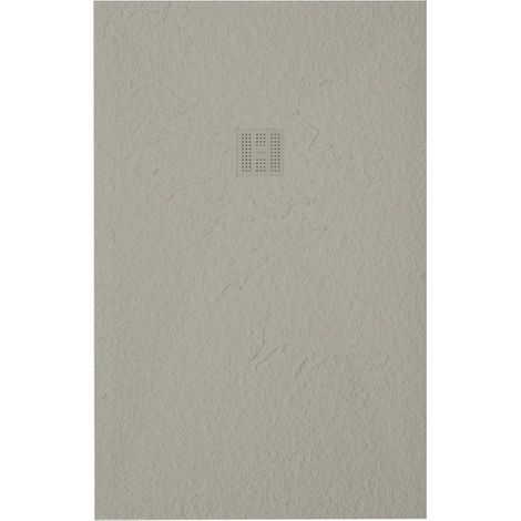 ZEZA Grade receveur de douche - 120x90cm - antidérapant - antibactérien - marbre minéral - rectangulaire - mat new pearl (beige) (1/2)