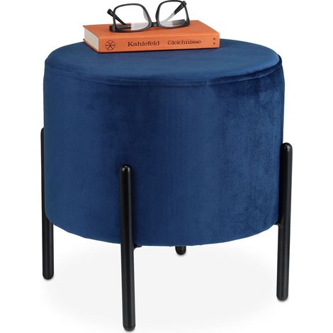 Hocker aus blauem samt 883124