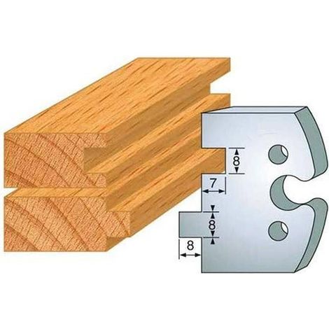 Jeu de 2 Fers Profilés Acier HT 50 x 5,5 mm - N°202 Rainure/Languette 8 mm - Outil de menuiserie - Diamwood
