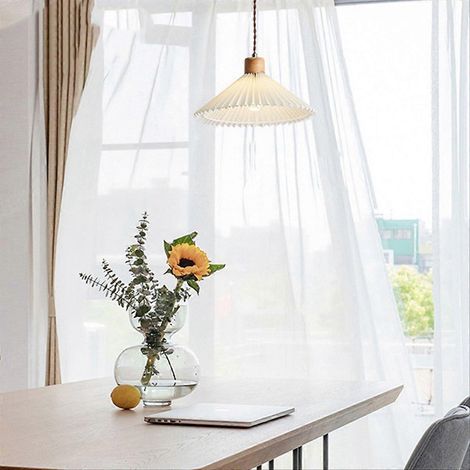 Lustre de chevet plissé nordique, lampe suspendue pour chambre à coucher, 31 cm (1/5)