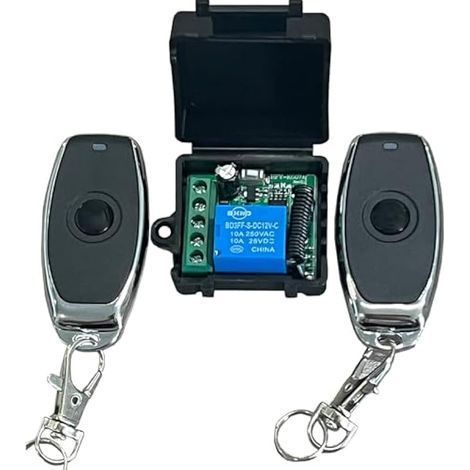 Télécommande 433 MHz compatible, contrôleur de porte de garage sans fil, module relais RF 433 MHz, 12 V, 1 canal avec 2 émetteurs, interrupteur d'éclairage à distance pour maisons connectées (1/5)