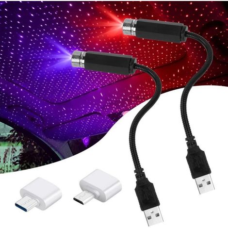 LED Sternenhimmel Projektor 2 Stück USB einstellbar Rot + Lila Blau (1/5)