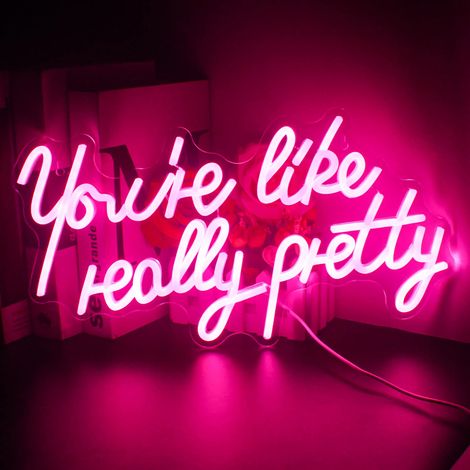 Enseigne néon « You Are Beautiful » – Art mural LED rose, idéal pour les mariages et les chambres à coucher dispose d'une interface USB et d'un variateur d'intensité (1/5)