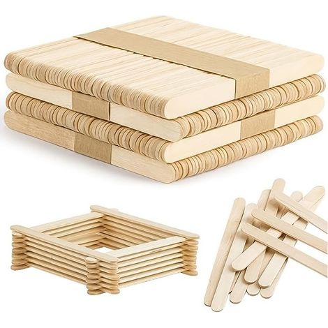 Set mit 50 natürlichen Holz-Eisstielen für gefrorene Leckereien, DIY-Gourmet-Holzstiele (1/4)