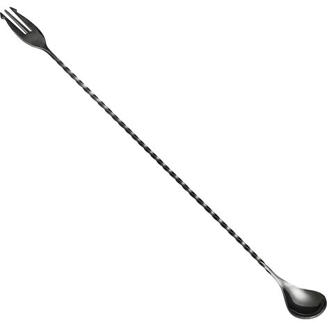 Barlöffel mit Gabel - POSEIDON, 40cm, Edelstahl, GMB, Gunmetal black