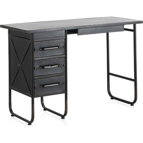 Metallschreibtisch mit 3 Schubladen (1/2)