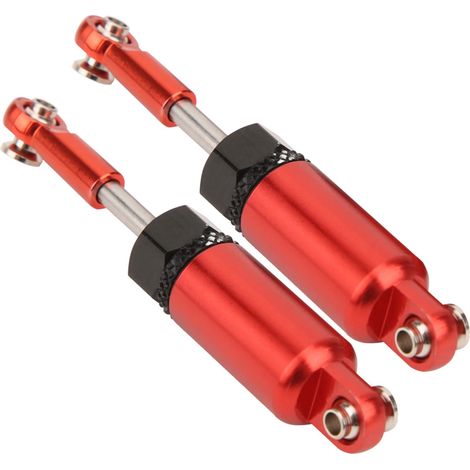 2 amortisseurs métalliques avant et arrière, pièces de rechange pour voitures RC WPL C‑14 et C‑24 à l'échelle 1/16 (rouge). (1/5)