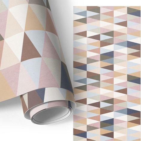 Möbelfolie - Klebefolie für Möbel - Selbstklebende - Deko-Folie für Küche Schrank Tisch & Fensterbank - Pastellfarbene Geometrie 50x100 cm