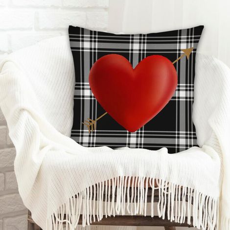 Housse de coussin 45x45 cm en polyester anti-ride pour décoration de maison et de chambre à coucher de la saint-valentin (1/5)