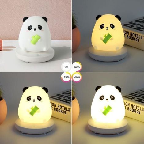 Veilleuse Panda - Silicone Souple - 3 Niveaux De Luminosité - Rechargeable USB - Pour Chambre Enfant (1/5)