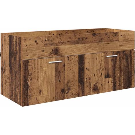 Armoire d'évier moderne avec grand espace de stockage 100 x 38,5 x 46 cm en bois d'ingénierie vieux bois