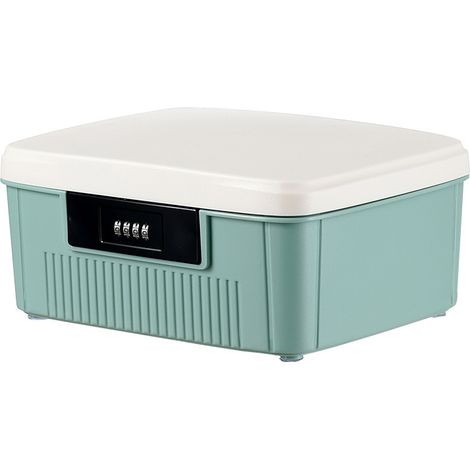 Boîte de rangement avec serrure à combinaison à quatre chiffres - 26 x 22 x 12 cm - 9 litres - Convient pour la maison, le bureau et l'école - Boîte de rangement verrouillable - légumes (1/5)