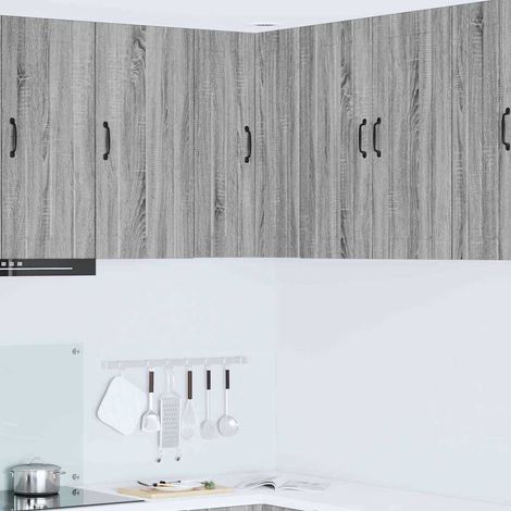 vidaXL Mobile angolare per parete LUCCA Grigio Sonoma 57 x 57 x 80 cm
