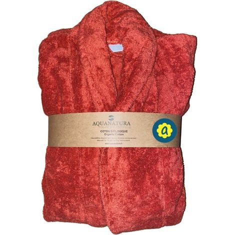 Peignoir en coton Bio, coloris paprika, Taille XL (1/2)
