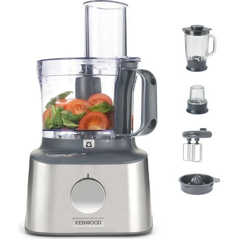 Kenwood Multipro Compact Plus FDM313SS Robot da cucina, Bilancia Digitale Integrata, Ciotola 1.2L, Tritatutto e Frullatore in Vetro, 3 Dischi in acciaio, sbattitore doppia frusta, Spremiagrumi (1/5)