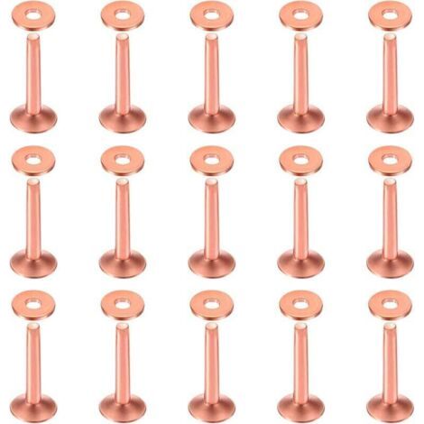 Lot de 50 rivets et fraises en cuivre de 10 × 3,3 × 19 mm pour ceintures, portefeuilles, colliers, produits en cuir, loisirs créatifs