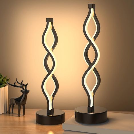 Set mit 2 Nachttischlampen, schwarz, dimmbare LED-Nachttischlampe, kleine Nachttischlampe für Schlafzimmer, Wohnzimmer. (1/5)