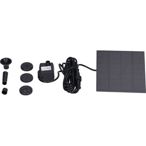 Pompe à eau solaire sans balais CC pour piscines hors sol, débit de pompage de 180 L/heure, fontaine flottante solaire, fontaine de décoration de jardin, piscine solaire, bassin, cascade, câble étendu (1/5)