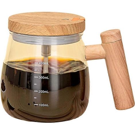 Mug à café auto-mélangeur en verre, tasse de voyage auto-mélangeuse de 400 ml, rechargeable par USB, pour mélanger café, lait et thé. (1/5)