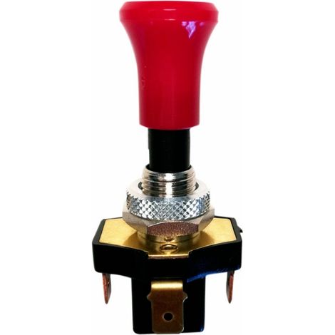 Interruptor de tiro con retorno + pomo iluminado rojo 12V sin bombilla 55334 (1/2)
