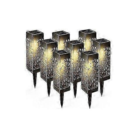 Lot de 8 lampes solaires d'extérieur pour allées, lampes solaires LED étanches pour jardin, éclairage paysager solaire. (1/5)
