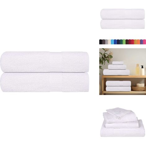 Essuie-mains 2 pcs blanc 50x100 cm 360 g/m² 100% coton - Serviette À Main - Serviettes À Main - Essuie-mains - Serviette (1/5)