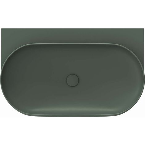 Ravak Yard - Lavabo 81x50 cm, sin rebosadero, sin orificio para grifo, Grey Green XJX08080000 (1/5)