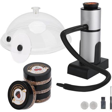 Fumoir à Aliments, Fumoir Portable en Bois avec Copeaux de Bois, Kit de Fumoir de Cuisine pour Salade, Viande, Saumon, Cocktails, Fromage, Barbecue (1/5)
